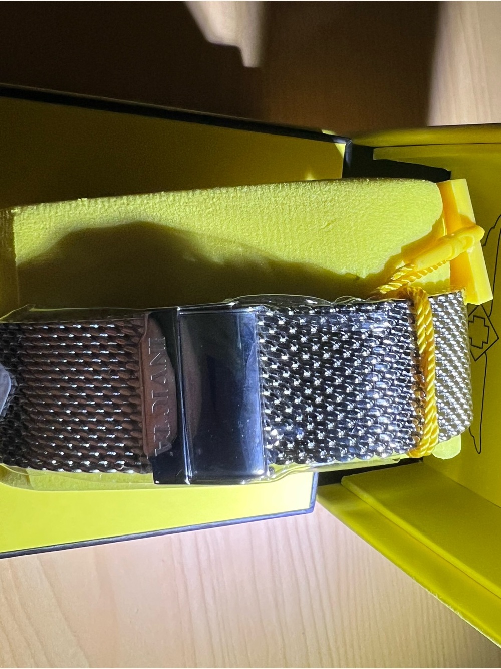 0123: Invicta Men's Black Dial Watch with Gold Bezel and Silver Mesh Band - Picture 6 of 8